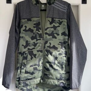 Adidas Green Camo and Gray Jacket